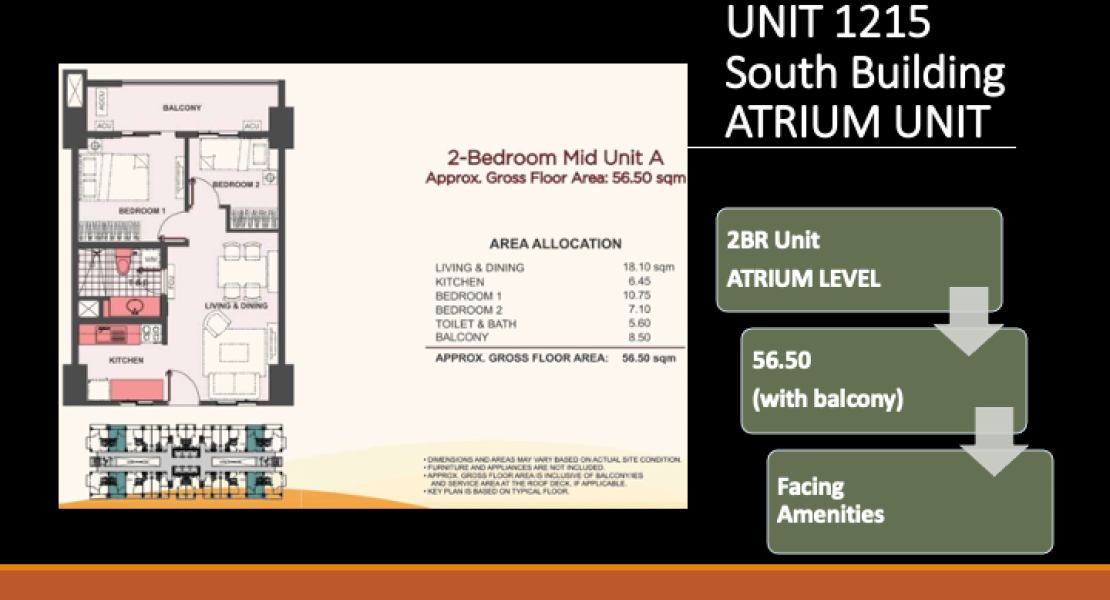 2BR at 12th Floor Facing Amenities